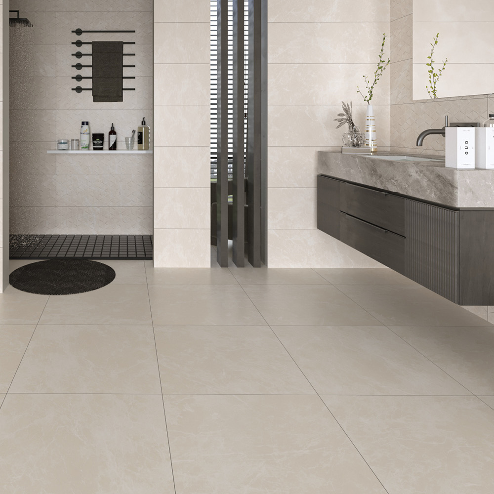 بلاط أرضيات بنقشة حجر رملي، 250-12320، 60×60×1.0، أوريكس مطفي فاتح