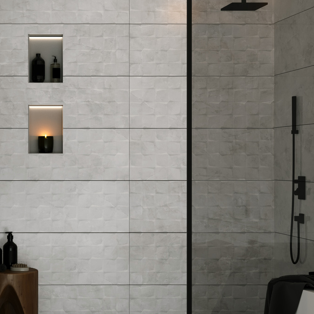 بلاط جدران رخام أرماني مزخرف 592-12330، 30×90×1.0، أوريكس لامع مزخرف