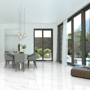 Statuario Pattern Glazed Porcelain  250-13704, 60x60x1.0 Oryx Glos Pol L